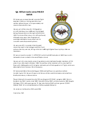 A preview of a PDF biography for James, William Leslie